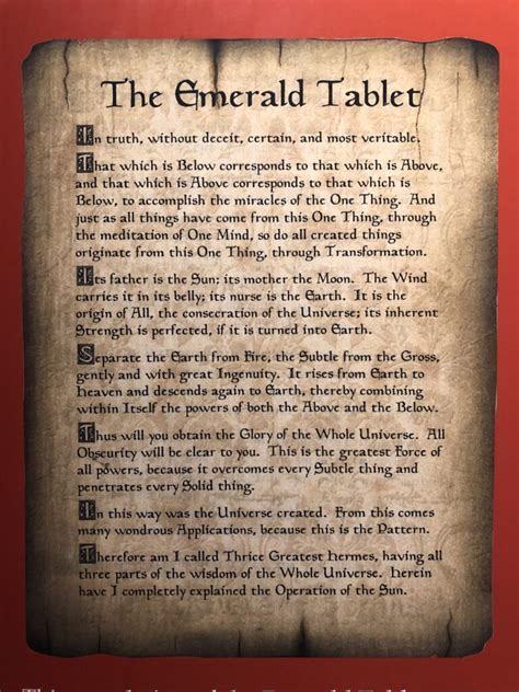 emerald tablets translated to english.